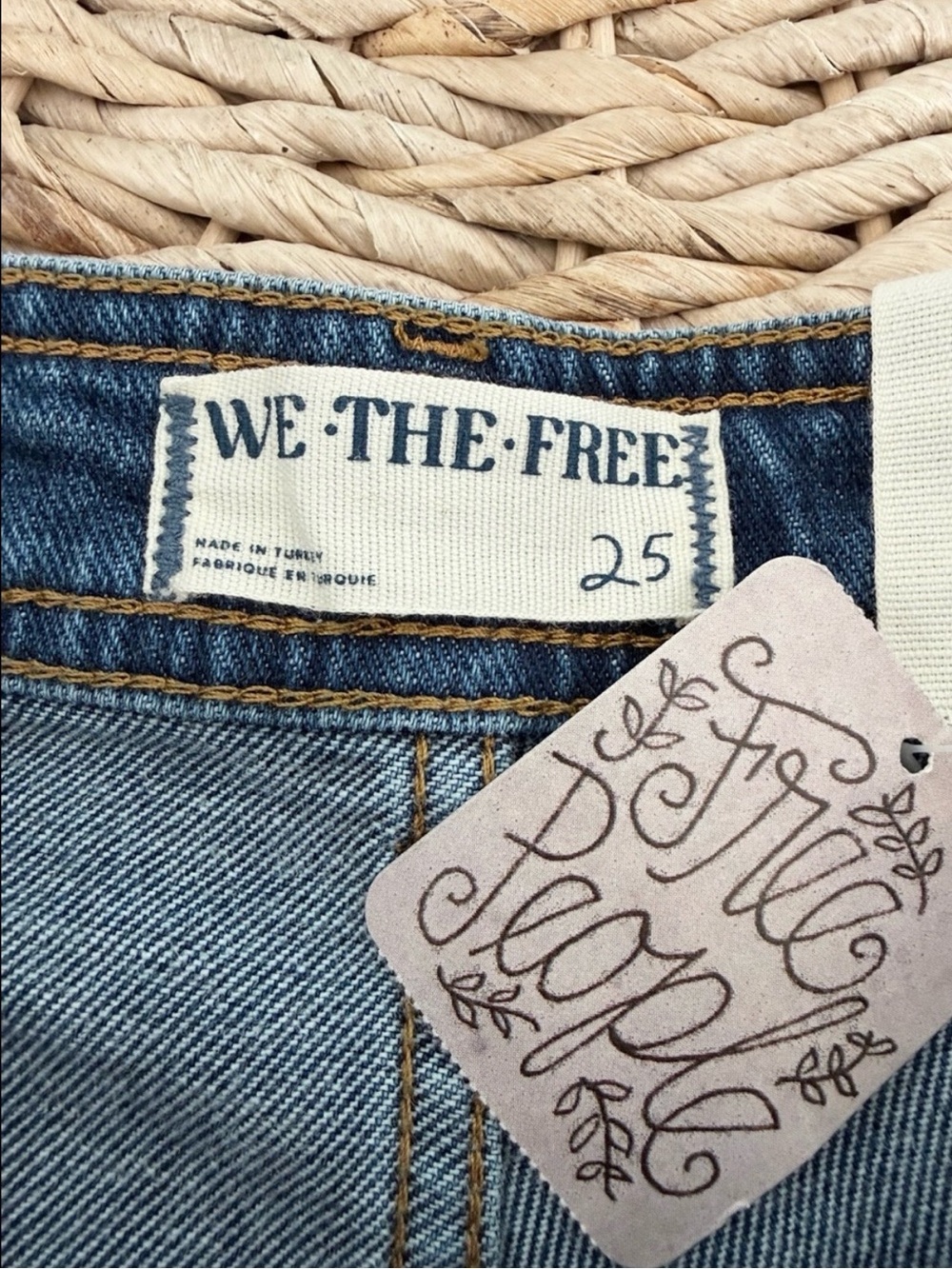 We The Free Firecracker High Rise Red Suede Star Flare Jean - Picture 11 of 13